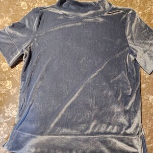 Anthropologie Velvet Top in Soft Blue